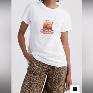 Damson Madder Negroni Shrunken Organic Cotton Graphic T-Shirt